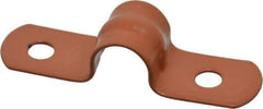 Empire - 1/4 Pipe, Carbon Steel, Copper Plated Pipe, Conduit or Tube Strap - 2 Mounting Holes - Exact Tool & Supply