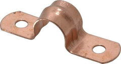 Empire - 3/8 Pipe, Carbon Steel, Copper Plated Pipe, Conduit or Tube Strap - 2 Mounting Holes - Exact Tool & Supply