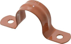 Empire - 3/4 Pipe, Carbon Steel, Copper Plated Pipe, Conduit or Tube Strap - 2 Mounting Holes - Exact Tool & Supply
