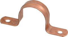 Empire - 1 Pipe, Carbon Steel, Copper Plated Pipe, Conduit or Tube Strap - 2 Mounting Holes - Exact Tool & Supply