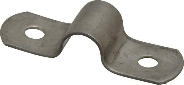 Empire - 3/8 Pipe, Grade 304 Stainless Steel, Pipe, Conduit or Tube Strap - 2 Mounting Holes - Exact Tool & Supply