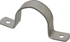 Empire - 1-1/2 Pipe, Grade 304 Stainless Steel, Pipe, Conduit or Tube Strap - 2 Mounting Holes - Exact Tool & Supply