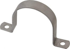 Empire - 2-1/2 Pipe, Grade 304 Stainless Steel, Pipe, Conduit or Tube Strap - 2 Mounting Holes - Exact Tool & Supply
