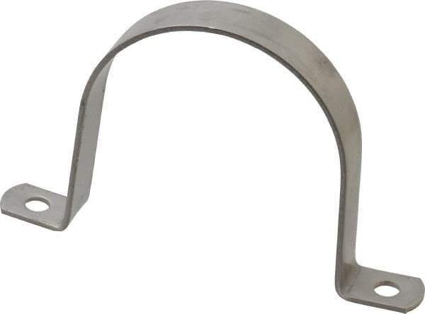 Empire - 3 Pipe, Grade 304 Stainless Steel, Pipe, Conduit or Tube Strap - 2 Mounting Holes - Exact Tool & Supply