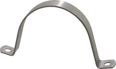 Empire - 4 Pipe, Grade 304 Stainless Steel, Pipe, Conduit or Tube Strap - 2 Mounting Holes - Exact Tool & Supply
