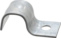 Empire - 3/8" Pipe, Carbon Steel, Electro Galvanized" Pipe or Conduit Strap - 1 Mounting Hole - Exact Tool & Supply