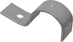 Empire - 1-1/4" Pipe, Carbon Steel, Electro Galvanized" Pipe or Conduit Strap - 1 Mounting Hole - Exact Tool & Supply