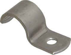 Empire - 1/2" Pipe, Grade 304 Stainless Steel," Pipe or Conduit Strap - 1 Mounting Hole - Exact Tool & Supply