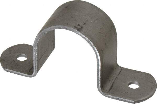 Empire - 1-1/4 Pipe, Carbon Steel, Pipe or Tube Strap - 2 Mounting Holes - Exact Tool & Supply