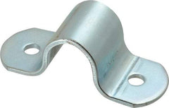 Empire - 1/2 Pipe, Carbon Steel, Electro Galvanized Pipe or Tube Strap - 2 Mounting Holes - Exact Tool & Supply