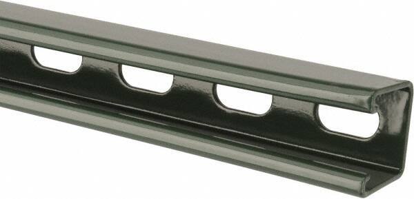 Empire - 10' Long x 1-5/8" Wide x 1-5/8" High, 12 Gauge, Carbon Steel, Punched Framing Channel & Strut - Green Painted - Exact Tool & Supply