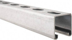 Empire - 10' Long x 1-5/8" Wide x 1-5/8" High, 14 Gauge, Carbon Steel, Punched Framing Channel & Strut - Pre-Galvanized - Exact Tool & Supply