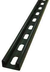 Empire - 10' Long x 1-5/8" Wide x 13/16" High, 14 Gauge, Carbon Steel, Punched Framing Channel & Strut - Green Painted - Exact Tool & Supply