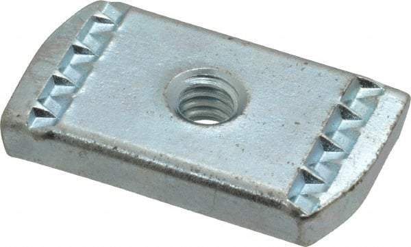 Empire - 1/4" Rod, Electro Galvanized Carbon Steel Strut Nut - Used for Attaching Hanger Rod or Other Accessories to Strut - Exact Tool & Supply