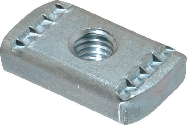 Empire - 3/8" Rod, Electro Galvanized Carbon Steel Strut Nut - Used for Attaching Hanger Rod or Other Accessories to Strut - Exact Tool & Supply