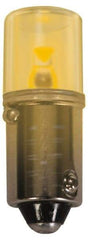 Value Collection - 0.47 Watt, 6.3 Volt, LED Miniature & Specialty T3-1/4 Lamp - Miniature Bayonet Base, 0.01 to 0.999 Equivalent Range, Warm (1,000 to 3,000), Dimmable, 1-1/4" OAL - Exact Tool & Supply