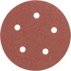 Porter-Cable - 5" Diam, 120 Grit Aluminum Oxide Adhesive PSA Disc - Fine Grade, Tan, C Weighted Backing, Flexible, 13,000 Max RPM - Exact Tool & Supply