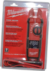 Milwaukee Tool - 2205-20, CAT IV, CAT III, Digital True RMS Clamp Meter with 0.63" Fork Jaws - 1000 VAC/VDC, 200 AC/DC Amps, Measures Voltage, Continuity, Current, Resistance - Exact Tool & Supply