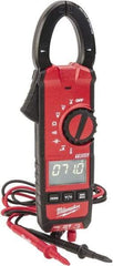 Milwaukee Tool - 2236-20, CAT III, Digital True RMS Clamp Meter with 1.3" Clamp On Jaws - 600 VAC/VDC, 600 AC/DC Amps, Measures Voltage, Capacitance, Continuity, Current, Resistance, Temperature - Exact Tool & Supply