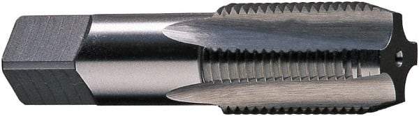 Vermont Tap & Die - 3/8-18 NPS Thread, 4 Flute Standard Pipe Tap - 2-9/16" OAL, 1-1/16" Thread Length, 0.7" Shank Diam, Bright Finish, High Speed Steel - Exact Tool & Supply