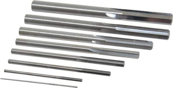 Value Collection - 1/32" to 1/4", Chucking Reamer Set - Straight Flute, Right Hand Cut, 8 Pieces - Exact Tool & Supply