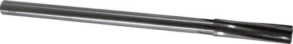 Made in USA - 1/2" Carbide-Tipped 6 Flute Chucking Reamer - Spiral Flute, 7/16" Straight Shank, 2" Flute Length, 8" OAL - Exact Tool & Supply