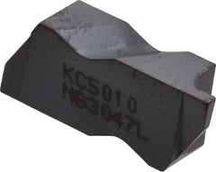 Kennametal - 3047NG Grade KC5010, 1.19mm Cutting Width Carbide Grooving Insert - 1.91mm Max Depth of Cut, Left Hand, 0.19mm Corner Radius, TiAlN Finish - Exact Tool & Supply