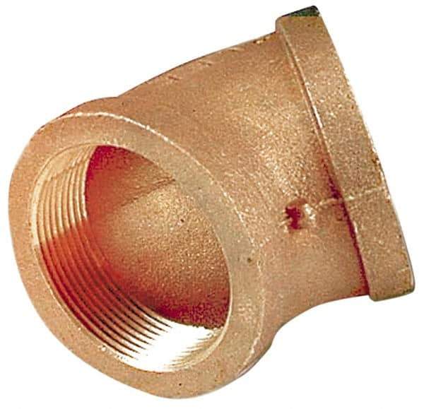 Merit Brass - Class 125, 1-1/4" Internal Pipe, Lead Free Brass 45° Elbow - FNPT x FNPT - Exact Tool & Supply