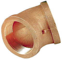 Merit Brass - Class 125, 1-1/4" Internal Pipe, Lead Free Brass 45° Elbow - FNPT x FNPT - Exact Tool & Supply