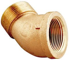 Merit Brass - Class 125, 2" Internal Pipe, Brass 45° Street Elbow - FNPT x MNPT - Exact Tool & Supply
