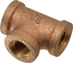 Merit Brass - Class 125, 2" Internal Pipe, Lead Free Brass Tee - FNPT x FNPT x FNPT - Exact Tool & Supply