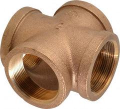 Merit Brass - Class 125, 2" Internal Pipe, Brass Cross - All FNPT - Exact Tool & Supply