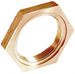 Merit Brass - Class 125, 1-1/4" Internal Pipe, Brass Locknut - FNPT - Exact Tool & Supply