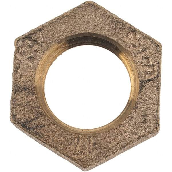 Merit Brass - Class 125, 3/8" Internal Pipe, Brass Locknut - FNPT - Exact Tool & Supply