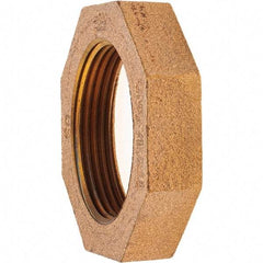 Merit Brass - Class 125, 1-1/2" Internal Pipe, Brass Locknut - FNPT - Exact Tool & Supply