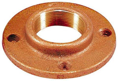 Merit Brass - 1-1/2" Pipe, 5" OD, 2-9/16" Hub Length, Brass & Chrome Plated, Companion Pipe Flange - 3-7/8" Across Bolt Hole Centers, 5/8" Bolt Hole, Class 150 - Exact Tool & Supply
