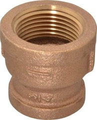 Merit Brass - Class 125, 1 x 3/4" Internal Pipe, Brass Reducing Coupling - FNPT x FNPT - Exact Tool & Supply