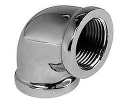 Merit Brass - Class 125, 3/8" Internal Pipe, Red Brass & Chrome 90° Street Elbow - FNPT x FNPT - Exact Tool & Supply
