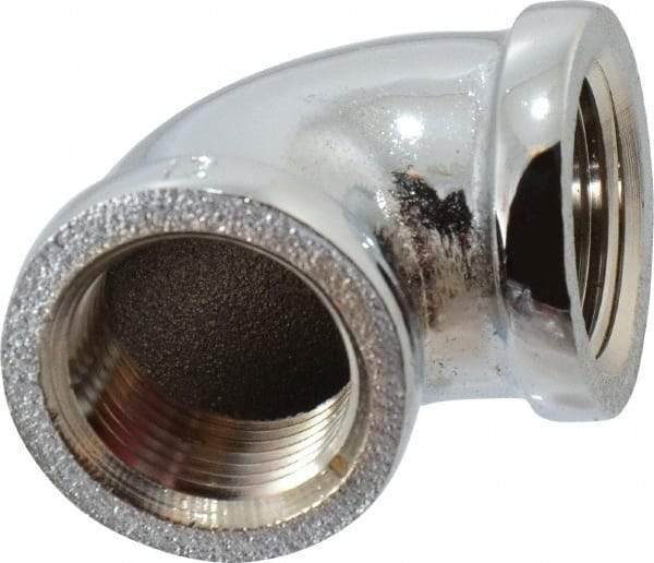 Merit Brass - Class 125, 3/4" Internal Pipe, Red Brass & Chrome 90° Street Elbow - FNPT x FNPT - Exact Tool & Supply