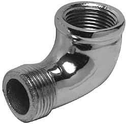 Merit Brass - Class 125, 1/4" Internal Pipe, Red Brass & Chrome 90° Street Elbow - FNPT x MNPT - Exact Tool & Supply