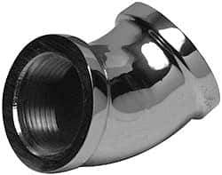 Merit Brass - Class 125, 1" Internal Pipe, Red Brass & Chrome 45° Street Elbow - FNPT x FNPT - Exact Tool & Supply