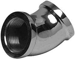 Merit Brass - Class 125, 3/8" Internal Pipe, Red Brass & Chrome 45° Street Elbow - FNPT x FNPT - Exact Tool & Supply