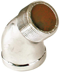 Merit Brass - Class 125, 1/4" Internal Pipe, Red Brass & Chrome 45° Street Elbow - FNPT x MNPT - Exact Tool & Supply