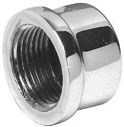 Merit Brass - Class 125, 1/4" Internal Pipe, Red Brass & Chrome End Cap - FNPT - Exact Tool & Supply