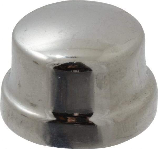 Merit Brass - Class 125, 3/8" Internal Pipe, Red Brass & Chrome End Cap - FNPT - Exact Tool & Supply
