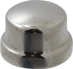 Merit Brass - Class 125, 3/8" Internal Pipe, Red Brass & Chrome End Cap - FNPT - Exact Tool & Supply