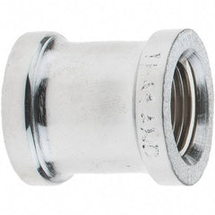 Merit Brass - Class 125, 3/8" Internal Pipe, Red Brass & Chrome Coupling - FNPT x FNPT - Exact Tool & Supply