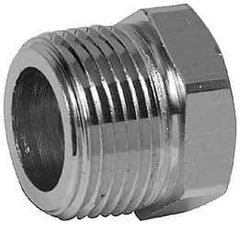 Merit Brass - Class 125, 1 x 3/4" Internal Pipe, Red Brass & Chrome Hex Bushing - MNPT x FNPT - Exact Tool & Supply