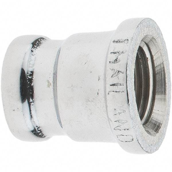 Merit Brass - Class 125, 3/8 x 1/4" Internal Pipe, Red Brass & Chrome Reducing Coupling - FNPT x FNPT - Exact Tool & Supply