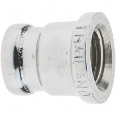 Merit Brass - Class 125, 3/8 x 1/4" Internal Pipe, Red Brass & Chrome Reducing Coupling - FNPT x FNPT - Exact Tool & Supply